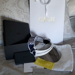 Dior J'ADIOR White Blue Mirrored DiorClub1 Visor